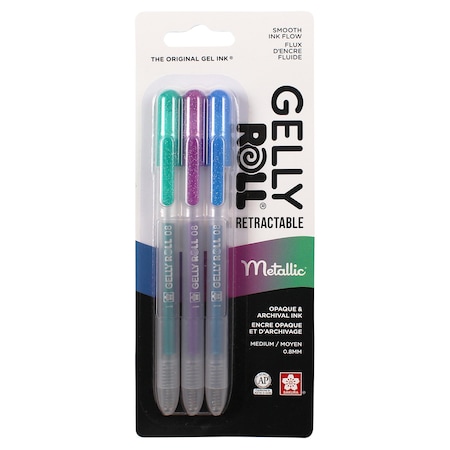 Sakura Gelly Roll Retractable Cool Metallics, 3PK 50602